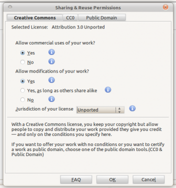 Creative Commons Tab