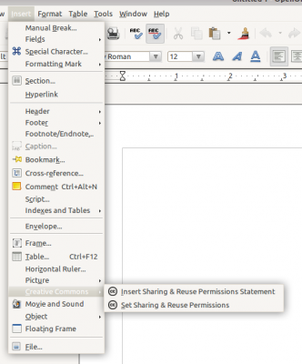 Creative Commons Menu